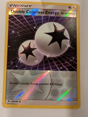 Double Colorless Energy 136/149 - Sun & Moon Base Set Pokemon Reverse Holo Nice!