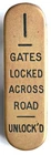 GWR signalbox brass lever plate Gates locked Across Road