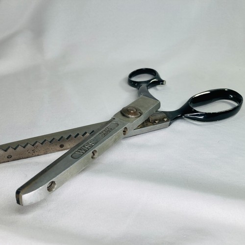 Vintage 10” Metal Wiss Model A Pinking Shears Scissors NJ Newark Heavy Quality - Picture 5 of 6