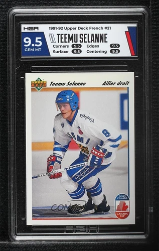 1991 Upper Deck Canada Cup French Teemu Selanne HGA 9.5 GEM MINT Rookie RC HOF