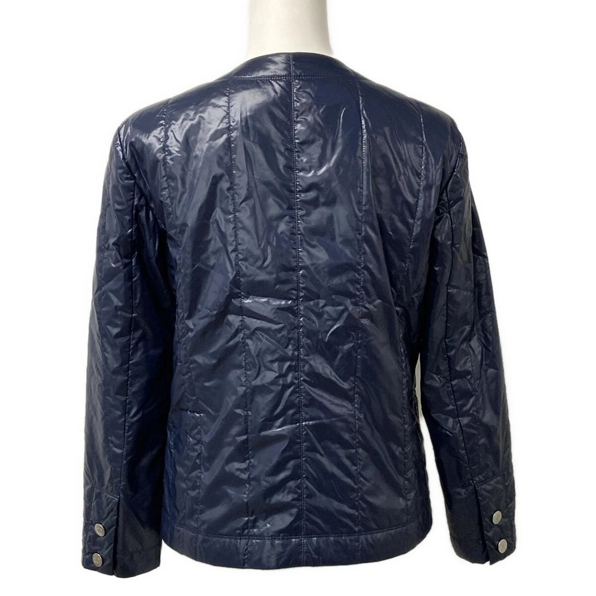 Giacca leggera donna originale CHANEL P43461 nylon navy scuro poliuretano