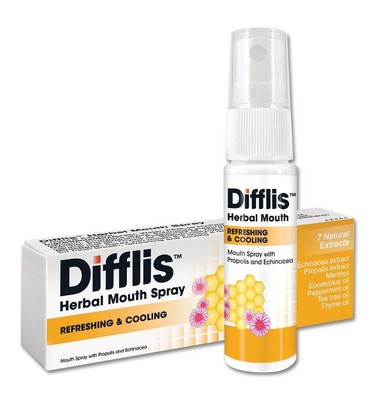 DIFFLIS Herbal Mouth Spray 15ml Refreshing & Cooling with Propolis & Echinacea