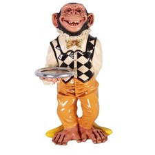 55CM MONKEY CHIMP BUTLER / WAITER WITH TRAY POLYRESIN PROP STATUE CARTOON