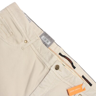 Alberto NWT 5 Pocket Jean Cut Pants Size 38 US Pipe Super Stretch in Beige