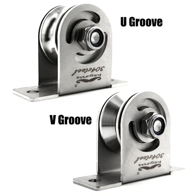 HEYOUS V/U Groove Wheel Pulley 304 Stainless Steel Silent Pulley Heavy Duty Caster