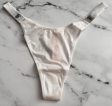 Victoria's Secret Thong Panty Coconut White Scattered Shine Strap S M L XL 2XL