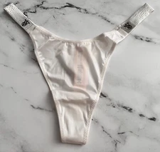 Victoria's Secret Thong Panty Coconut White Scattered Shine Strap S M L XL 2XL