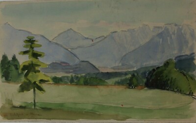  Gerda Henning Tusche Aquarell Kohlgraben Landschaft signiert Nachlass