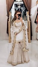 SALWAR KAMEEZ INDIAN PAKISTANI WEDDING PARTY DRESS BOLLYWOOD SHARARA PLAZZO SUIT