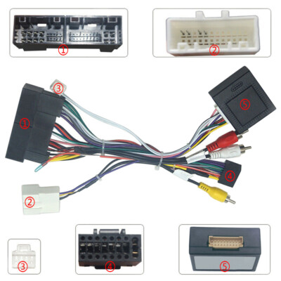 16-Pin Stereo Cable Harness Adapter with Canbus Box for Hyundai  KIA K3 Black