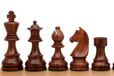 3.75'' Staunton Chess Pieces Set in Golden Rosewood German Knight Weighted 4Q 
