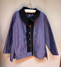 Cynthia's Closet Women's Size Medium Unique Button Wearable Art Jacket Purple