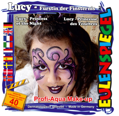 Eulenspiegel Motiv-Set Lucy, Schmink-Set Lucy mit Schmink-Anleitung, 1 Pinsel
