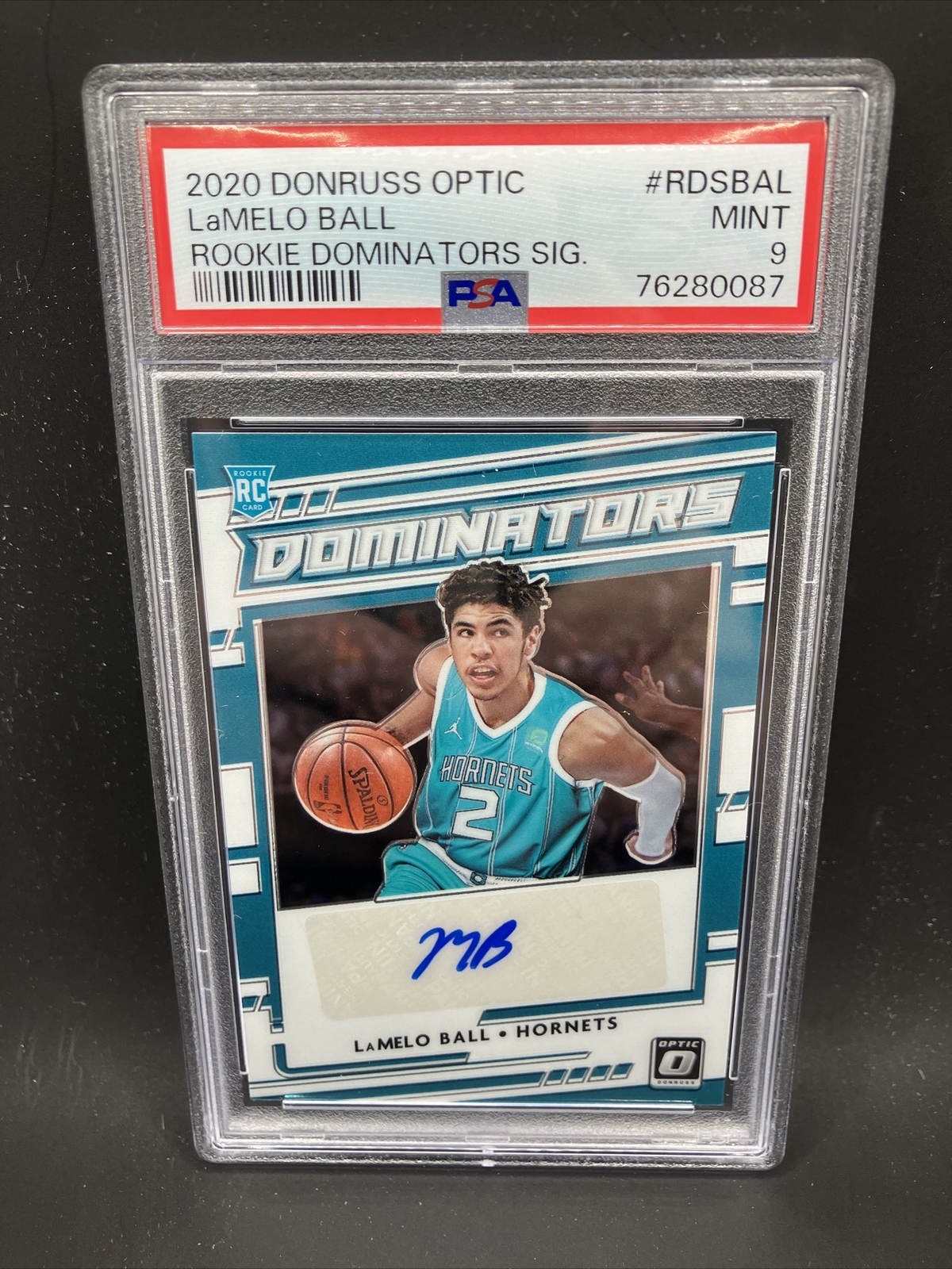 2020 Donruss Optic LaMelo Ball Rookie Dominators Signatures /99 PSA 9