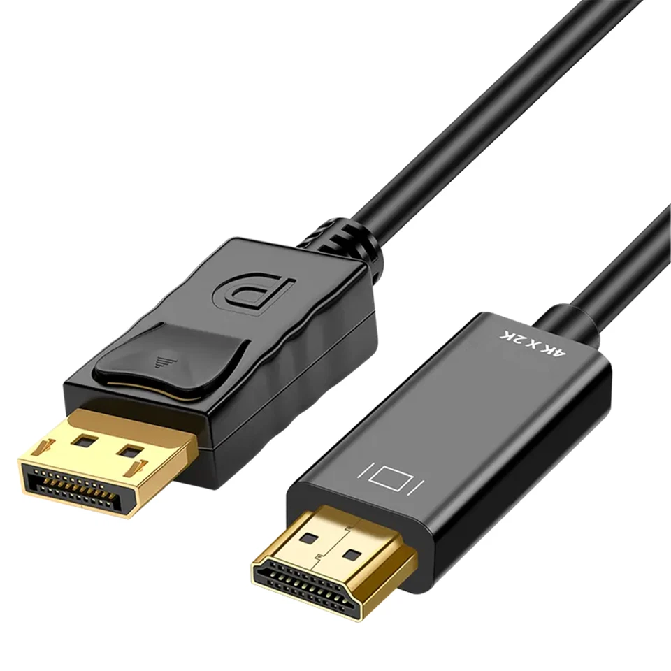 Displayport auf HDMI Kabel 4K DP zu HDMI Adapter Stecker Wandler Konverter 1,8M - Bild 2 von 4