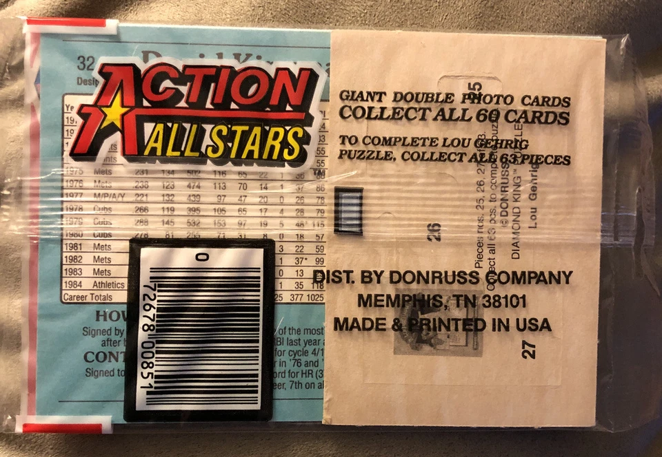 1985 Donruss Action All-Stars Pack Robin Yount (Top)  Dave Kingman (Back) - Image 2 of 2