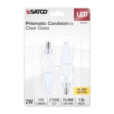 Satco S12140 - 2W Prismatic HX11 LED Light bulbs - Clear  (2, 6 or 12 Pack)