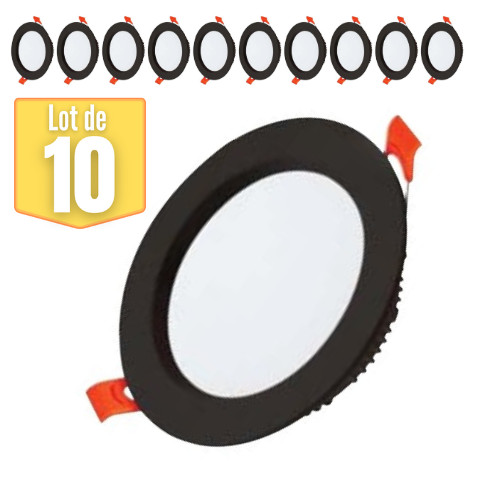 Spot encastrable ALEXA LED 12W noir 7000K lot de 10 pour remplacer vos plafonniers sombres et jaunes