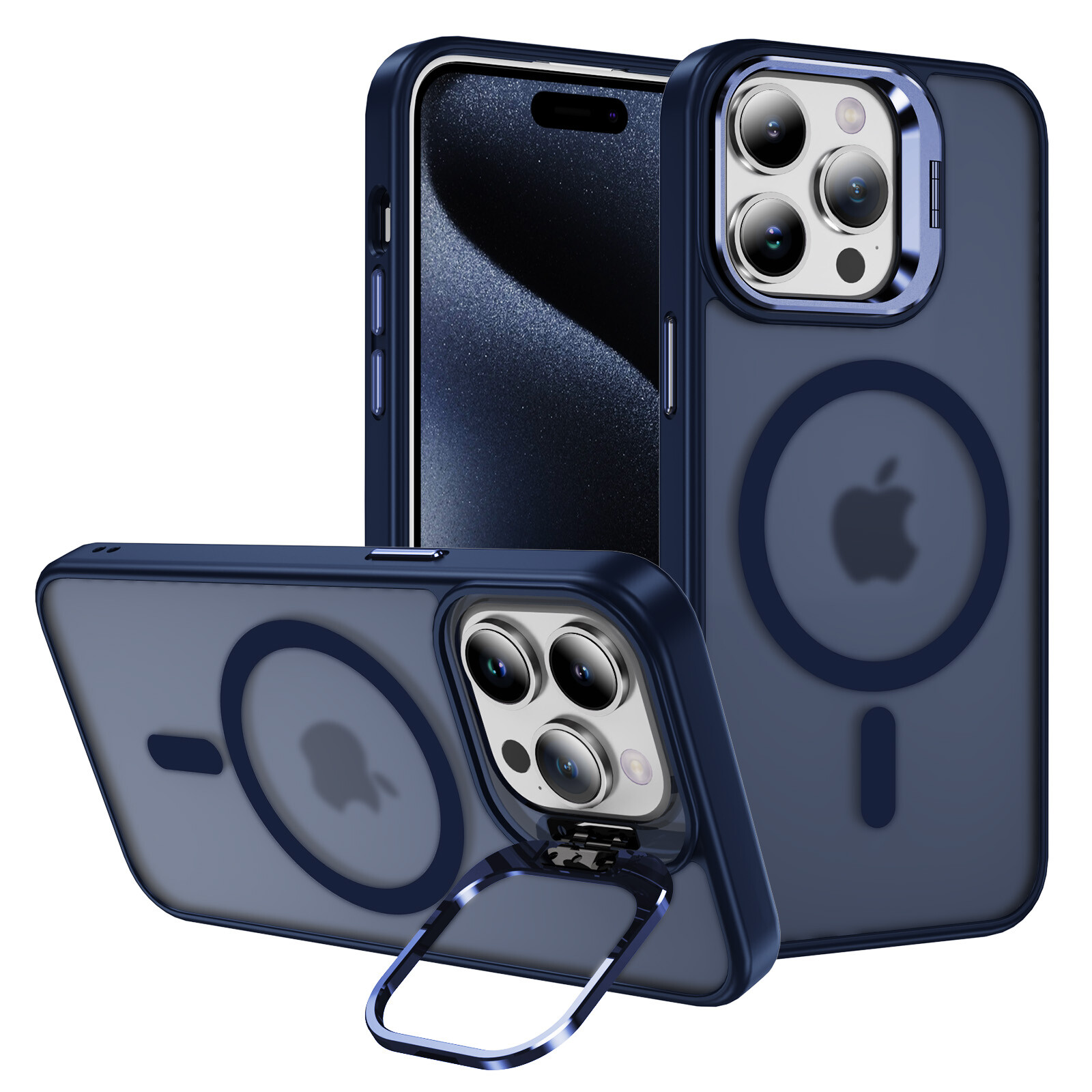 For iPhone 15 14 13 12 11 Pro Max Plus Hybrid Military Grade Case with Kickstand