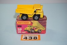 Matchbox Superfast Appx 7cm Long Diecast 58 - Faun Dump Truck - Yellow Boxed