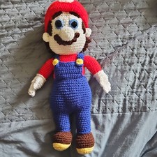 Handmade Crocheted Mario Style Plush Soft Toy Doll (16" long)