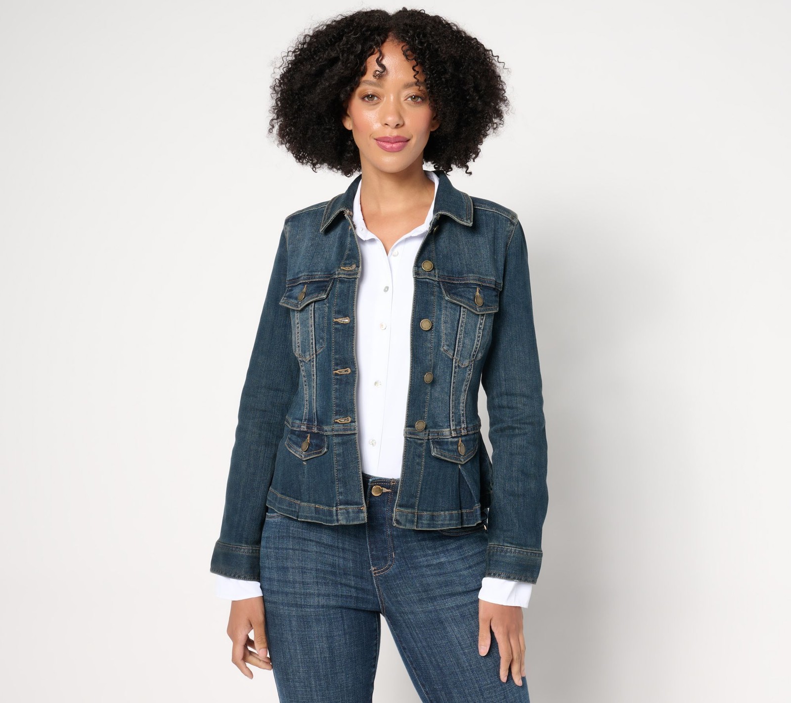 SUNNYLiFE Women's Jacket Sz XL Peplum Denim Blue A687718
