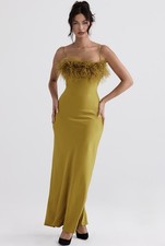House Of CB Renee Chartreuse Maxi Dress (Size S)