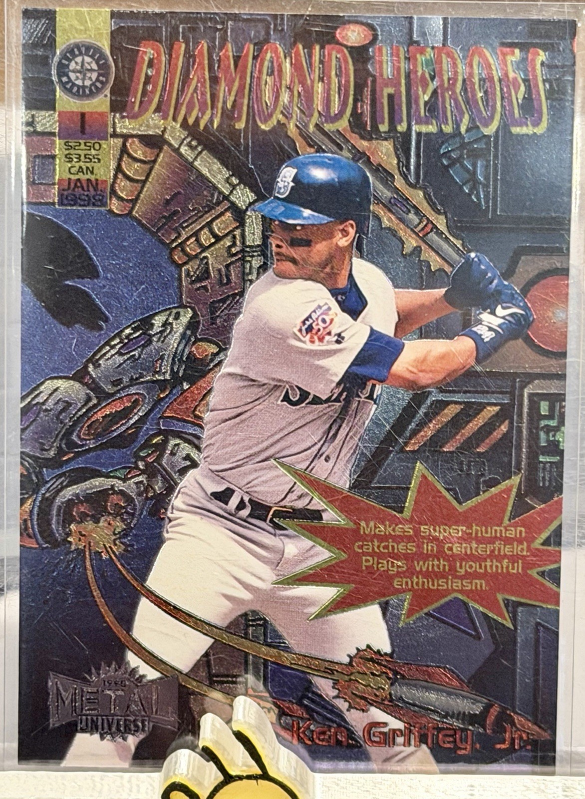 1998 Fleer Metal Universe Ken Griffey Jr. Diamond Heroes Mariners DD5