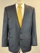 Canali Italy Men's Dark Gray Striped 100 Wool Blazer 42L 3,395 Vintage