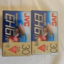 JVC Compact VHS EHG TC 30 Hi-Fi 90 Minute Tapes 2 Pack New Sealed