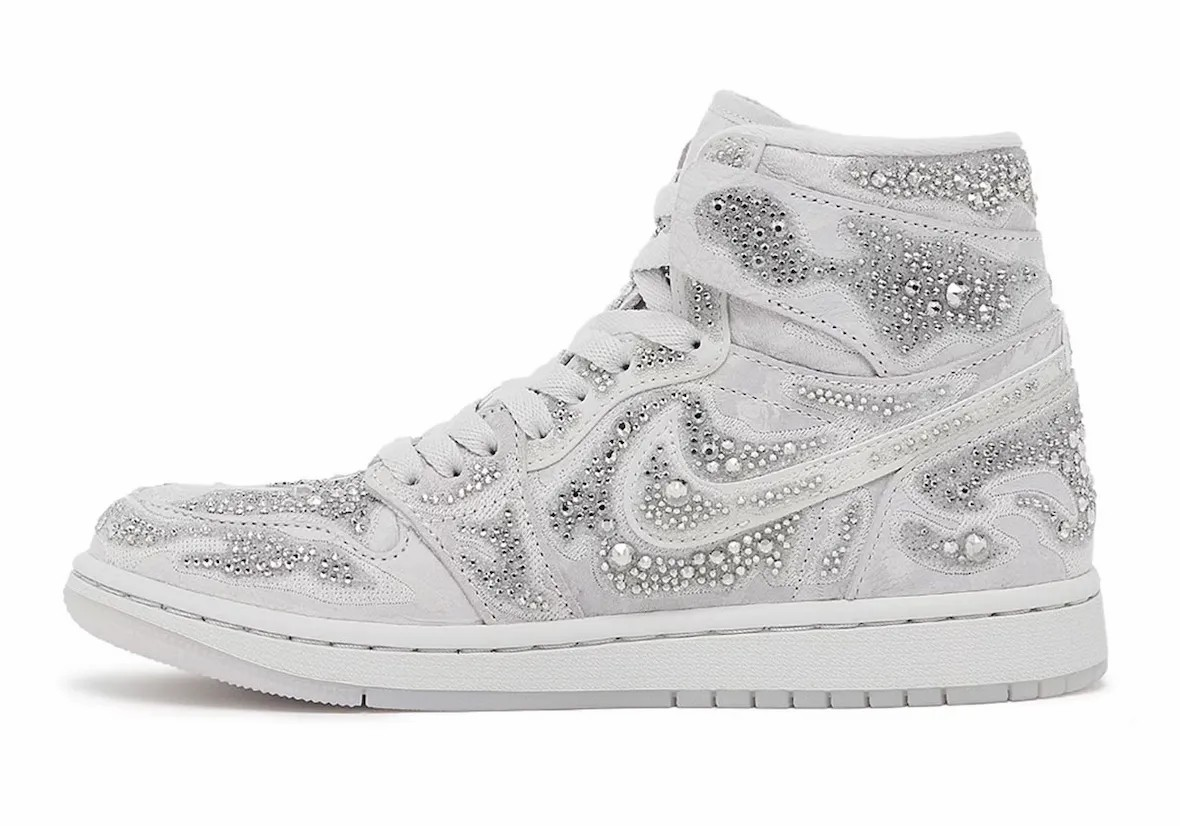 Swarovski x Air Jordan 1 High OG “Vast Gray” Womens HF6248-002 | eBay