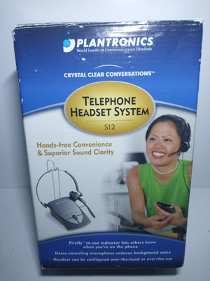 PLANTRONICS S12 CORDED TELEPHONE HEADSET SYSTEM FIREFLY NOB Complete W/ Book