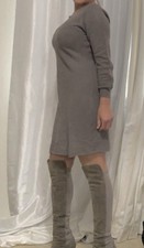 Jack by BB Dakota Sweater Dress | Taupe Gray Knit Mini | 3/4 Sleeve | ORG $78.00