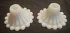 Vtg Anchor Hocking Berwick Boopie White Milk Glass Taper Candle Holders Set 2