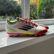 adidas F50 Football Boots White/Red/Black/Green Moulded Studs Size 5