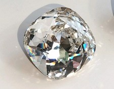 SWAROVSKI  4470 14mm 2 Piece Clear Crystal Cushion Cut Stones-GF Back-RARE