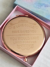 Compact Mirror Round 2.6  Metal Double Sided 1X/2X Engraved Pocket Mirror