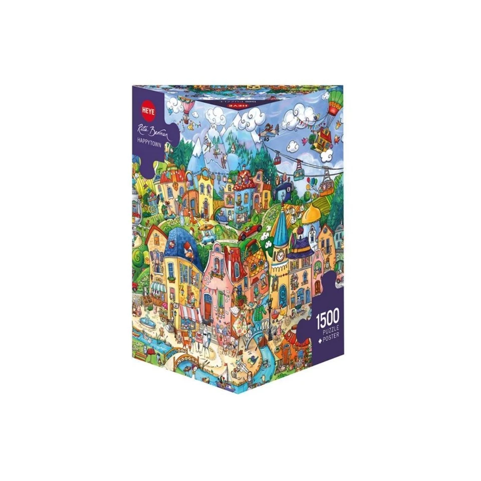 297442 - Happytown, Cartoon im Dreieck, 1500 Teile - Puzzlegröße... - Bild 1 von 1
