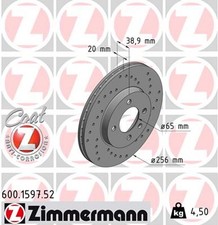 2x Bremsscheibe SPORT Z ZIMMERMANN 600.1597.52 für VW GOLF POLO LUPO PASSAT SEAT
