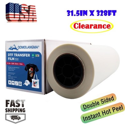 80cmx100m DTF Transfer Film Premium Roll Double Sided Instant Hot Peel
