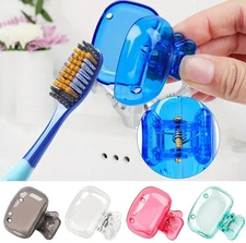 2pcs Toothbrush Head Covers Travel Clip-On Protective Cases for Hygiene - NEW