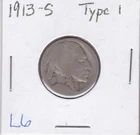1913-S Buffalo Nickel Acid Dated Mint Mark L6 Type 1