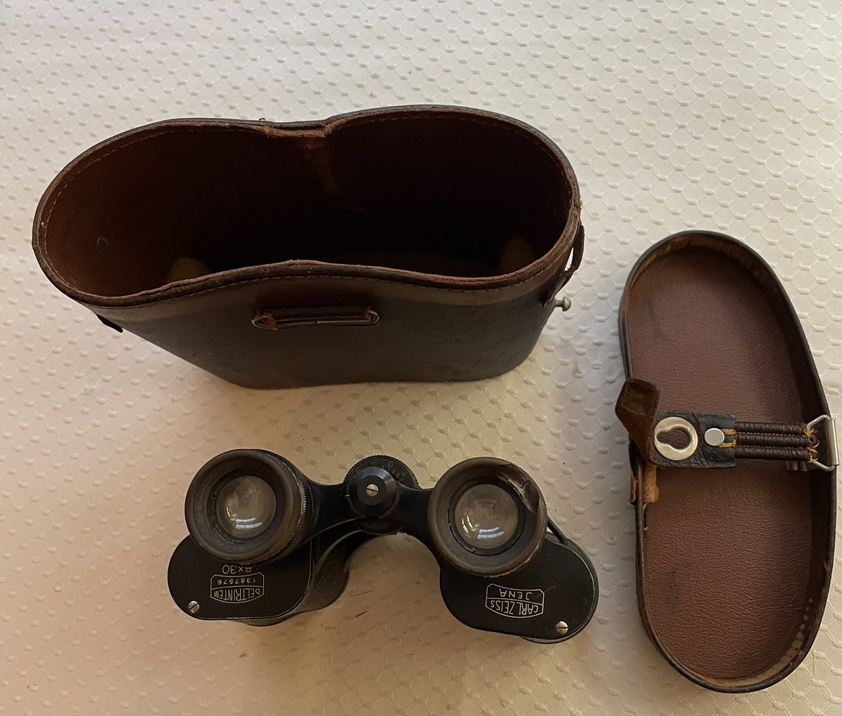 Vintage Carl Zeiss Jena Deltrintem Binoculars 8 x 30 + Case