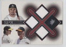 2001 SPx Winning Materials Triple Jersey Combo Jason Giambi Barry Zito #GZH 0ji1