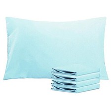 Queen Pillowcase Set - 4 Pack Brushed Microfiber 20x30 Queen 20" x 30" Aqua