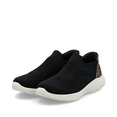 Rieker Women's Edith 72 Sneakers Black Leopard