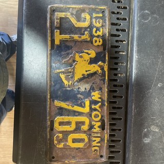 Wyoming 1938 License Plate Vintage Bucking Bronco (21 769