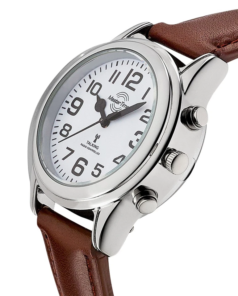 MASTER TIME Sprechende Damen-Funkuhr mit Lederband MTLA-10807-12L - Bild 2 von 2