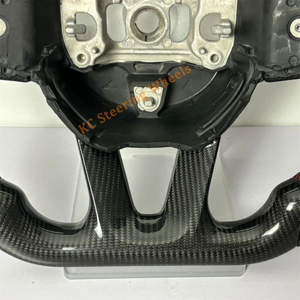 Custom Carbon Fiber black leather Steering Wheel for 2015-2022 Dodge Challenger - Image 3 of 4