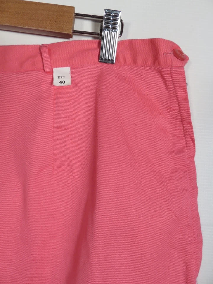Vintage 60's Deadstock Plus Size Pink Cotton High Waist Shorts Size 35 Waist - Image 4 of 4